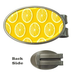 Lemon-fruits-slice-seamless-pattern Money Clips (oval)  by nate14shop