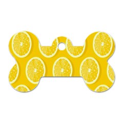 Lemon-fruits-slice-seamless-pattern Dog Tag Bone (two Sides) by nate14shop