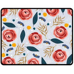 Seamless-floral-pattern Double Sided Fleece Blanket (medium)  by nate14shop