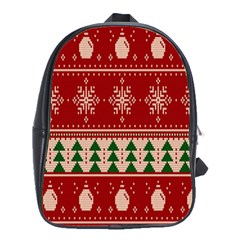 Knitted-christmas-pattern School Bag (large) by nate14shop