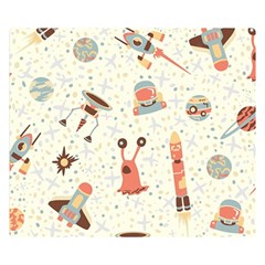Seamless-background-with-spaceships-stars Double Sided Flano Blanket (small)  by nate14shop