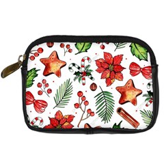 Pngtree-watercolor-christmas-pattern-background Digital Camera Leather Case by nate14shop