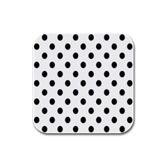 Black-and-white-polka-dot-pattern-background-free-vector Rubber Square Coaster (4 Pack) by nate14shop