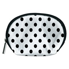 Black-and-white-polka-dot-pattern-background-free-vector Accessory Pouch (medium) by nate14shop
