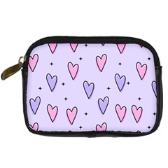 Heart-purple-pink-love Digital Camera Leather Case by nate14shop
