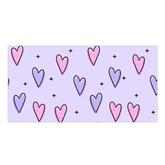 Heart-purple-pink-love Satin Shawl 45  X 80  by nate14shop