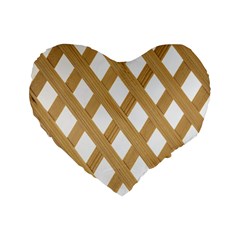 Wooden Standard 16  Premium Flano Heart Shape Cushions by nate14shop