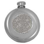 Animal-seamless-vector-pattern-of-dog-kannaa Round Hip Flask (5 oz)
