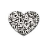 Animal-seamless-vector-pattern-of-dog-kannaa Rubber Heart Coaster (4 pack)