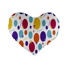 Background-polkadot 01 Standard 16  Premium Flano Heart Shape Cushions by nate14shop