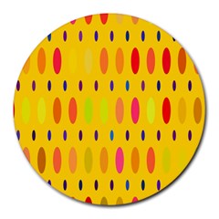 Banner-polkadot-yellow Round Mousepads by nate14shop