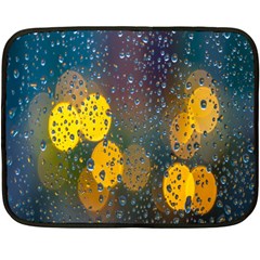  Raindrops Window Glass Double Sided Fleece Blanket (mini)  by artworkshop