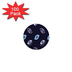 Eyes Evil Eye Blue Pattern Design 1  Mini Buttons (100 Pack)  by artworkshop