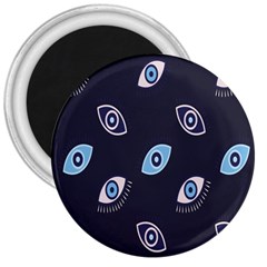 Eyes Evil Eye Blue Pattern Design 3  Magnets by artworkshop