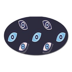 Eyes Evil Eye Blue Pattern Design Oval Magnet by artworkshop