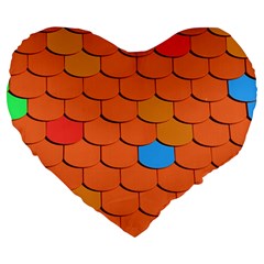 Phone Wallpaper Roof Roofing Tiles Roof Tiles Large 19  Premium Heart Shape Cushions by artworkshop