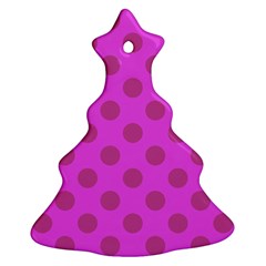 Polka-dots-purple Christmas Tree Ornament (two Sides) by nate14shop
