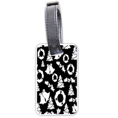 Backdrop-black-white,christmas Luggage Tag (one Side) by nate14shop
