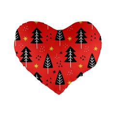 Christmas Tree,snow Star Standard 16  Premium Flano Heart Shape Cushions by nate14shop