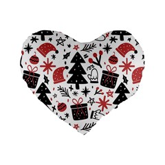 Christmas Tree-background-jawelry Bel,gift Standard 16  Premium Heart Shape Cushions by nate14shop