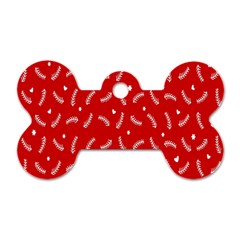 Christmas Pattern,love Red Dog Tag Bone (two Sides)