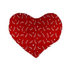 Christmas Pattern,love Red Standard 16  Premium Heart Shape Cushions by nate14shop