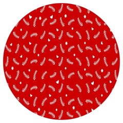 Christmas Pattern,love Red Round Trivet by nate14shop