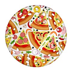 Pizza Love Ornament (round Filigree) by designsbymallika