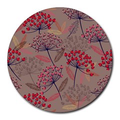 Cherry Love Round Mousepads by designsbymallika