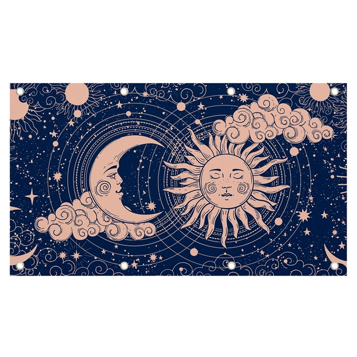 Crescent moon and sun Banner and Sign 7  x 4 