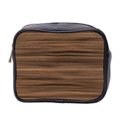 Texture Wood,dark Mini Toiletries Bag (two Sides) by nateshop