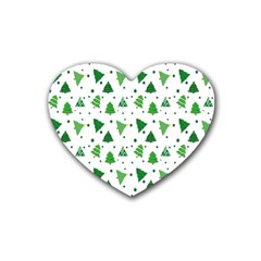Christmas-trees Rubber Heart Coaster (4 Pack) by nateshop