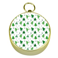 Christmas-trees Gold Compasses by nateshop