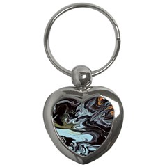 Abstract Painting Black Key Chain (heart) by nateshop