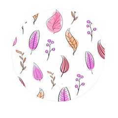 Leaves-pink Mini Round Pill Box (pack Of 3) by nateshop