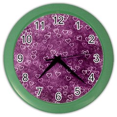 Background Purple Love Color Wall Clock by nateshop