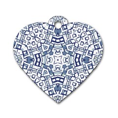 Blue-design Dog Tag Heart (two Sides) by nateshop