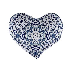 Blue-design Standard 16  Premium Heart Shape Cushions by nateshop