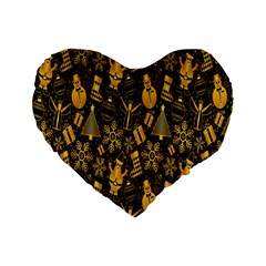 Christmas Gold Standard 16  Premium Heart Shape Cushions by nateshop