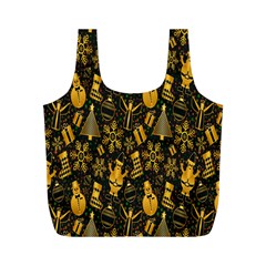 Christmas Gold Full Print Recycle Bag (m) by nateshop