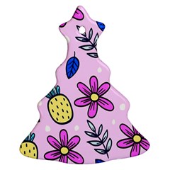 Flowers Purple Christmas Tree Ornament (two Sides) by nateshop