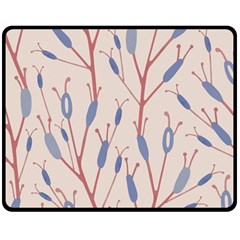 Floral Branches Plant Drawing Double Sided Fleece Blanket (medium)  by artworkshop