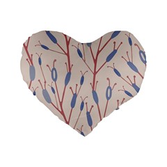 Floral Branches Plant Drawing Standard 16  Premium Flano Heart Shape Cushions by artworkshop