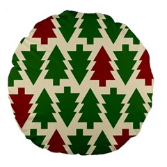  Christmas Trees Holiday Large 18  Premium Flano Round Cushions by artworkshop