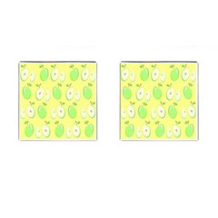 Apple Pattern Green Yellow Cufflinks (square) by artworkshop