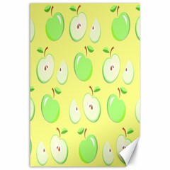 Apple Pattern Green Yellow Canvas 24  X 36  by artworkshop