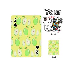 Apple Pattern Green Yellow Playing Cards 54 Designs (mini) by artworkshop