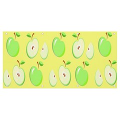 Apple Pattern Green Yellow Banner And Sign 8  X 4  by artworkshop