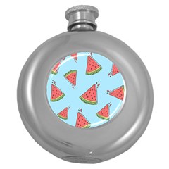 Watermelon-blue Round Hip Flask (5 Oz) by nateshop