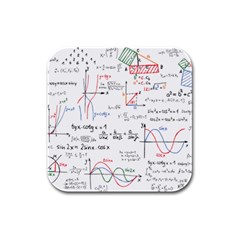 Math Formula Pattern Rubber Square Coaster (4 Pack) by Sapixe